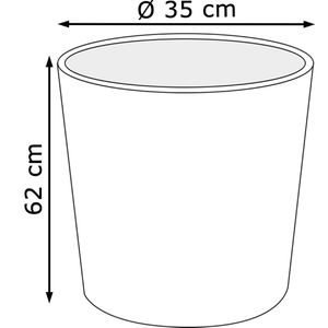 Produktbild für Übertopf Prosperplast Sand Slim, anthrazit, Ø 35 x 62 cm
