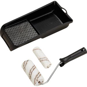 Böttcher-AG Farbroller Set, 12cm, inkl. 2x Lasurwalze, 1x Farbwanne