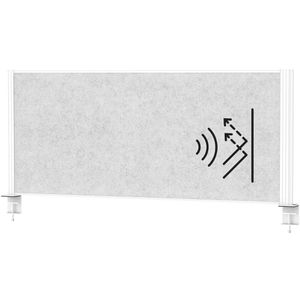 Produktbild für Tischtrennwand Maul connecto, hellgrau / weiß