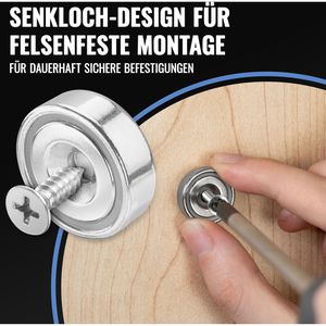 Produktbild für Magnete Poppstar Topfmagnet N35, silber, Neodym Magnet