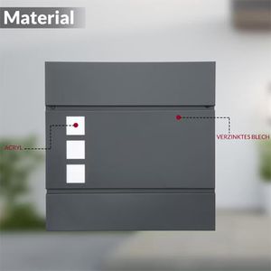 Produktbild für Briefkasten Monzana 108103, anthrazit, aus Stahl