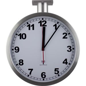 Produktbild für Wanduhr Eurotime 51764-47, Aluminium, analog, Funkuhr