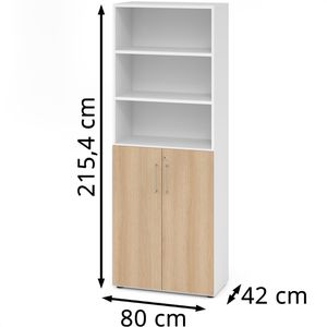 Produktbild für Kombischrank Hammerbacher Serie 9 Advanced, eiche / weiß