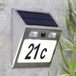 Produktbild für Hausnummernleuchte Böttcher-AG silber, mit Solar