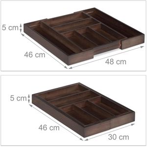 Produktbild für Besteckkasten Relaxdays 10023245, dunkelbraun, aus Bambus