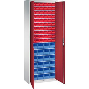 Magazinschrank CP-Möbel Serie 13, grau / rot
