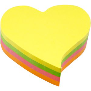 Haftnotizen Info Sticky Notes Herz, neon