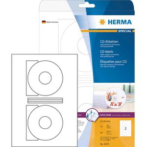 CD-Etiketten Herma 5079 Special, weiß matt