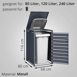 Produktbild für Mülltonnenbox Phoenix GB1168ASK, Metall