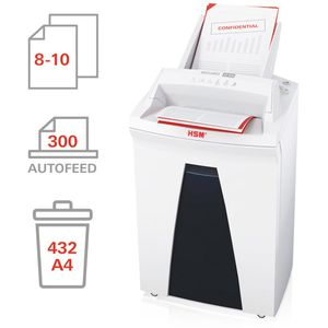 Produktbild für Aktenvernichter HSM SECURIO AF300, 2092121, weiß, mit Rollen