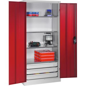 Produktbild für Werkzeugschrank CP-Möbel 8921-503, aus Metall, grau / rot