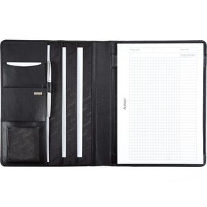 Produktbild für Schreibmappe Alassio 43006, Cremona, schwarz, Echt Leder