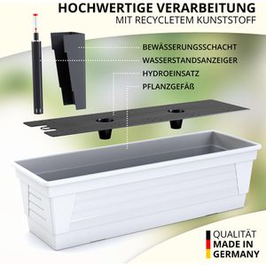 Produktbild für Blumenkasten Plastard Milano 100, weiß
