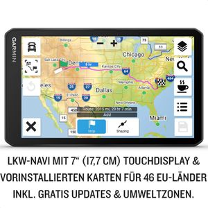 Garmin Navigationsgerät dezl LGV710 Südafrika, LKW, WLAN, 6,95 – Freisprechen, Böttcher AG EU, Zoll Bluetooth