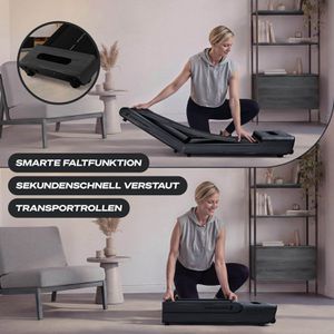 Produktbild für Walking-Pad Sportstech WoodPad Pro, grau, klappbar
