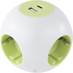 Produktbild für Steckdosenwürfel REV-Ritter Powerglobe, weiß / grün
