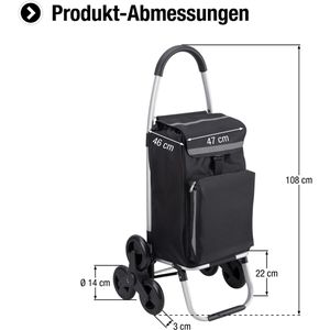 Produktbild für Einkaufstrolley Meister schwarz, klappbar