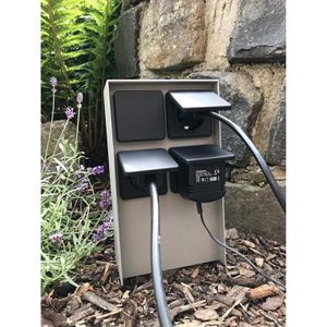 Produktbild für Gartensteckdose Bold Abano, grau, anschraubbar