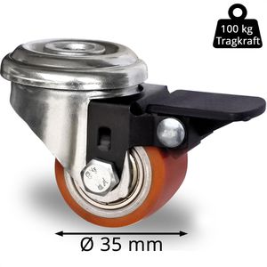 Produktbild für Möbelrolle CASCOO Serie SWU5, mit Rückenloch