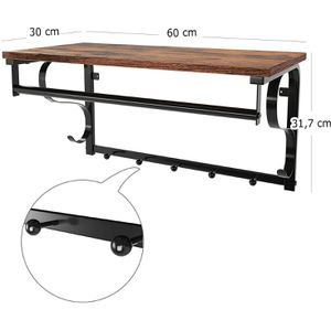 Produktbild für Wandgarderobe Vasagle LCR11BX, Metall / Holz