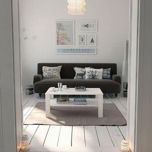 Produktbild für Couchtisch Vicco aus Holz, weiß