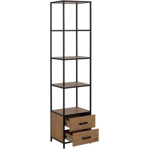 Bücherregal AC-Design Seaford, schwarz / wildeiche