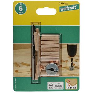 Produktbild für Holzdübel Wolfcraft 2905000 Set