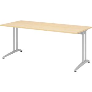 Produktbild für Schreibtisch Hammerbacher B-Serie, ahorn / silber