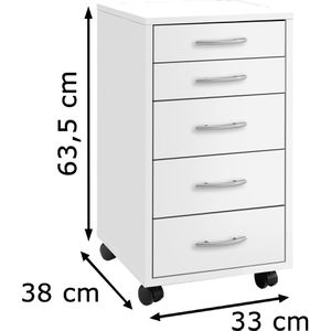 Produktbild für Rollcontainer FMD-Möbel Freddy, 336-001, aus Holz, weiß