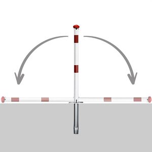 Produktbild für Absperrpfosten Alberts Grünenthal, rot/weiß, aus Metall