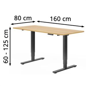 Produktbild für Schreibtisch FlexiSpot E5B, ahorn / schwarz