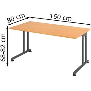 Produktbild für Schreibtisch Hammerbacher Z-Serie, buche / graphit