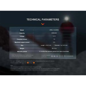 Produktbild für Akku Fenix ARB-L14-2200U, 1,5 V, 2200 mAh