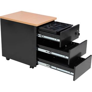 Produktbild für Rollcontainer G-Office MPS/P.3, aus Metall, schwarz