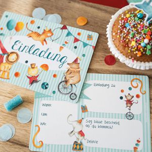 Produktbild für Einladungskarten Papierdrachen Zirkus, für Kindergeburtstage