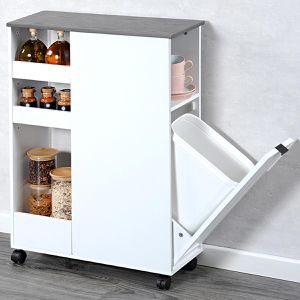 Produktbild für Nischenregal Kesper 24850, weiß, mit Rollen