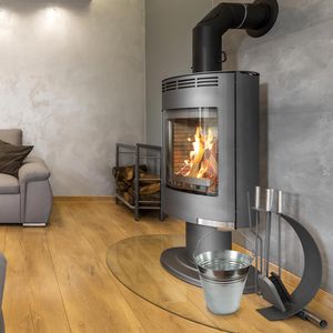 Produktbild für Ascheeimer HRB 667018, silber, mit Holzgriff