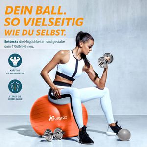 Produktbild für Gymnastikball Tresko Anti-Burst, mit Luftpumpe