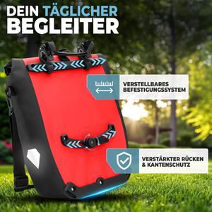 Produktbild für Gepäckträgertasche Radgeist PRD-20-53, rot, 20 Liter