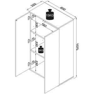 Produktbild für Aktenschrank VCM Dalosa 3-Fach 918324, aus Holz