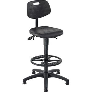 Produktbild für Arbeitsstuhl meychair PW1-H-PU-FR4, schwarz