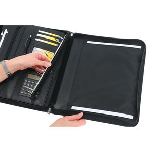 Produktbild für Schreibmappe Wedo 581101, Collegemappe, schwarz, Kunstleder