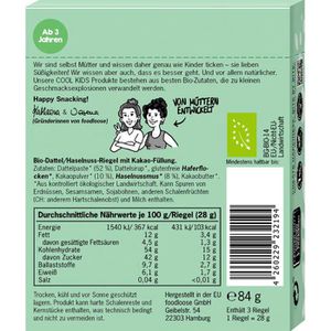 Produktbild für Fruchtriegel foodloose Nusscremeriegel Kakao, BIO