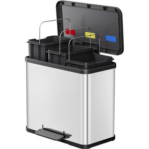 Produktbild für Mülleimer Hailo trio Plus L, silber