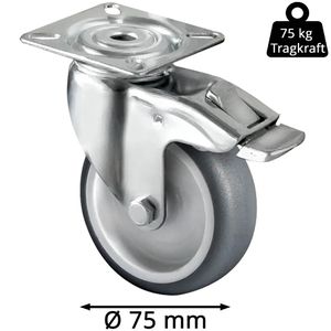Produktbild für Apparaterolle CASCOO Serie P2T2, mit Anschraubplatte