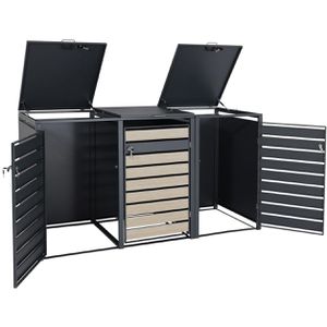 Produktbild für Mülltonnenbox Mendler HWC-J81, Metall
