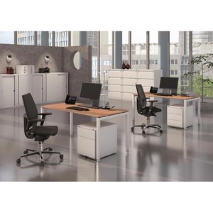 Produktbild für Schreibtisch Bisley Cito, DUH1608GW355, weiß / silber