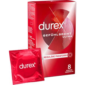 Durex Kondome Gefühlsecht Ultra, 52 mm, 8 Stück