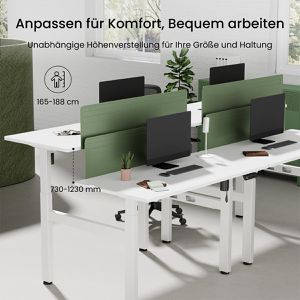 Produktbild für Schreibtisch FlexiSpot EH1W, Doppelarbeitsplatz, weiß / weiß
