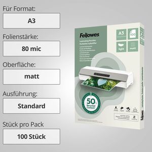 Produktbild für Laminierfolien Fellowes 100143436, DIN A3